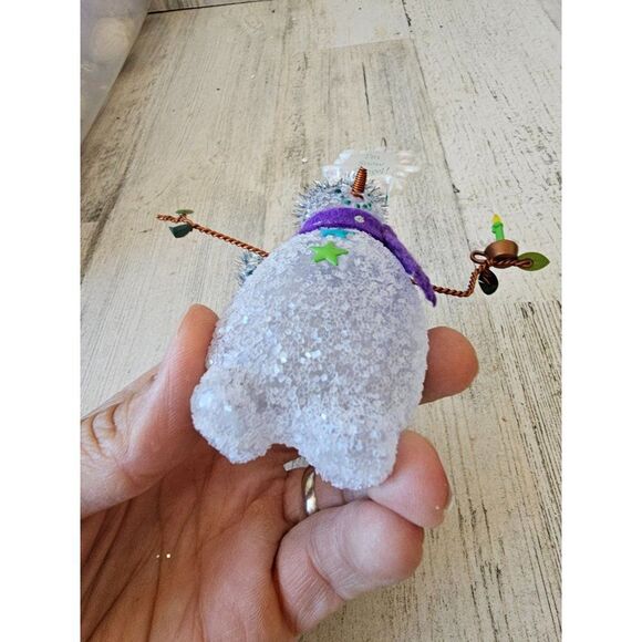 Hallmark snowman glitter wire angel cherub 2003 Xmas tree - Picture 8 of 8